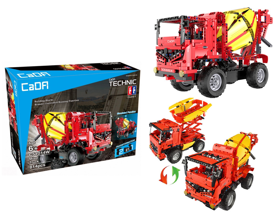  КОНСТРУКТОР  НА РАДИОУПРАВЛЕНИИ АНАЛОГ LEGO TECHNIC  Конструктор CaDa Бетономешалка C51014W