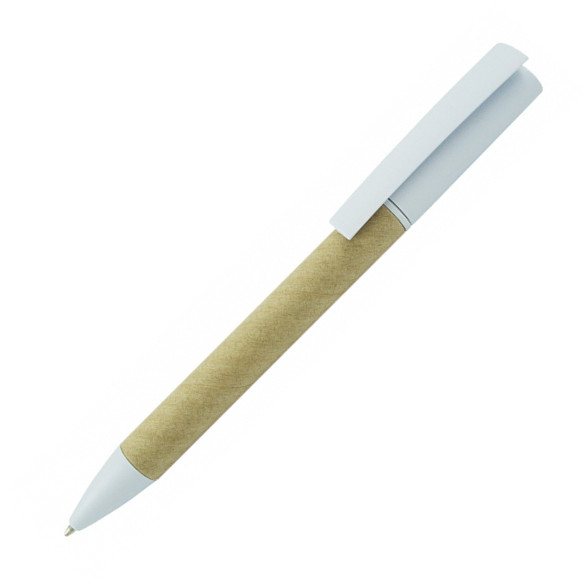Шариковая ручка из крафт-бумаги с пластиковым наконечником и клипом - фото 4 - id-p65102992