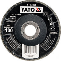 Круг лепестковый выпуклый 125мм Р40 "Yato"YT-83292