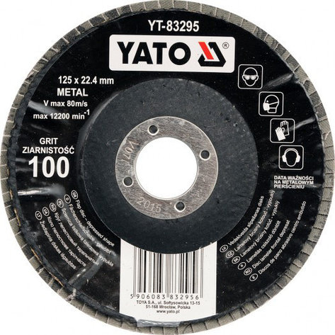 Круг лепестковый выпуклый 125мм Р40 "Yato"YT-83292, фото 2