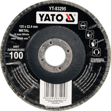 Круг лепестковый выпуклый 125мм Р60 "Yato"YT-83293, фото 2