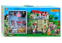 Игровой домик 012-10 для кукол Happy Family аналог Sylvanian Families Сильваниан с мебелью, светом