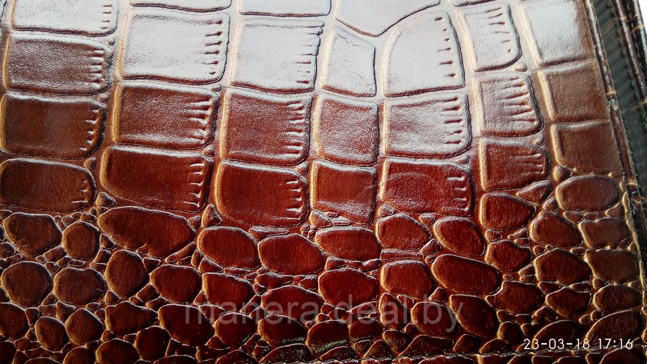 Папка деловая из натуральной кожи 'Кинг', коричневый крокодил 2045 - фото 2 - id-p75118306