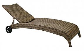 Шезлонг (лежак) WICKER, 73x196x99cm, цвет: капуччино, код 11758