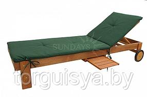 Шезлонг (лежак) с выдвижной полочкой и накладкой Sundays RESORT TRAY LOUNGER 89175G, акация из Малайзии