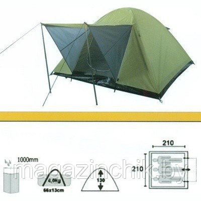 Палатка туристическая 3-х местная NEVADA 3 210х210х120см купить в Минске - фото 1 - id-p1790941