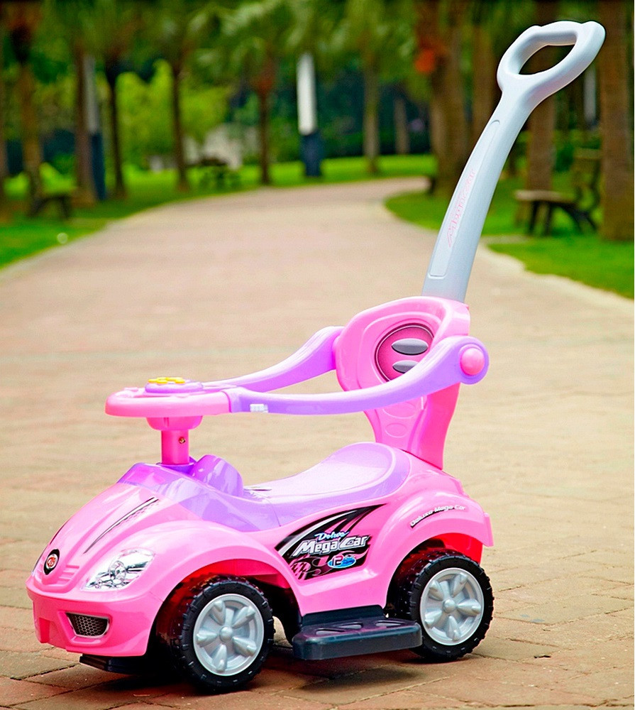 Автомобиль-каталка Chi Lok Bo Deluxe Mega Car 382 (розовый) с родительской ручкой - фото 1 - id-p75187753