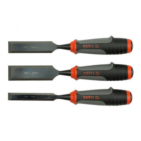 Стамески с пластмассовой ручкой 16, 25, 32мм CrV (набор 3шт) "Yato"YT-6280, фото 2
