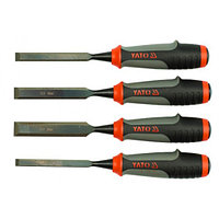Стамески с пластмассовой ручкой 10, 12, 16, 20мм CrV (набор 4шт) "Yato" YT-6281