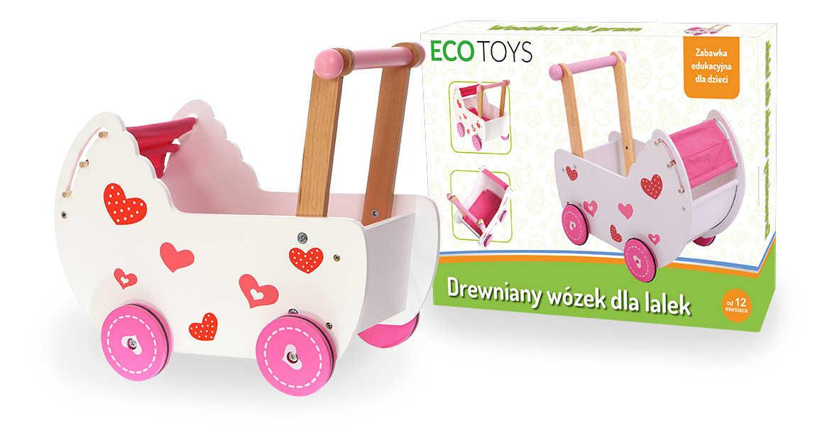 Коляска деревянная  ECO TOYS для кукол