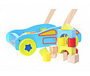 Деревянный набор Eco Toys 2114 Машина-ходунки и 40 кубиков, фото 2