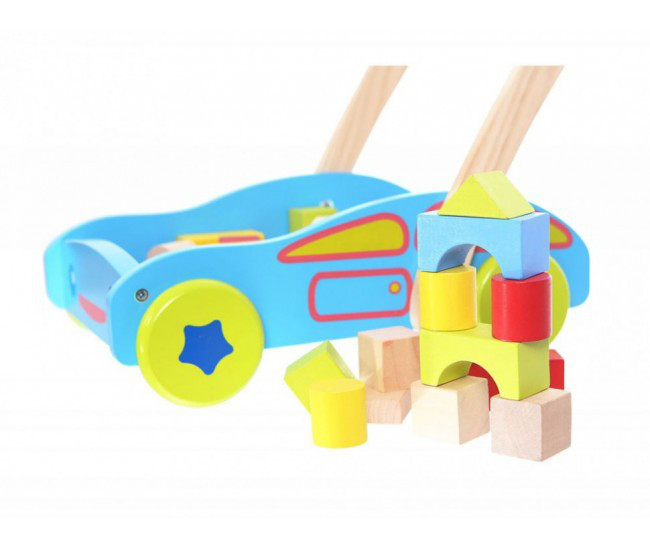 Деревянный набор Eco Toys 2114 Машина-ходунки и 40 кубиков - фото 2 - id-p75188781