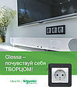 Розетка двойная без заземления, АЛЮМИНИЙ Schneider Electric GLOSSA, фото 5