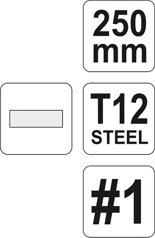 Напильник по металлу плоский №1 250мм "Yato" YT-6223, фото 2