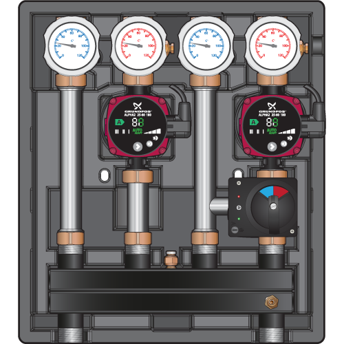 Насосный модуль Meibes Kombimix UK/MK (STM) DN20 (3/4") с насосом Grundfos Alpha 2L 15-60 130 (26102.1 GFP)