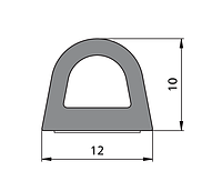 Уплотнитель самоклеящийся D12х10 мм 50 м Shaper