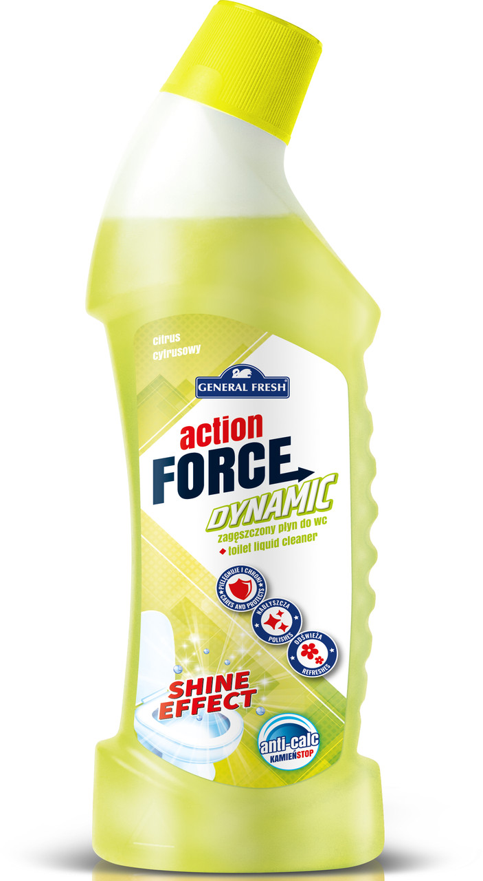 Моющее средство для унитазов ACTION FORCE DYNAMIC (1000 мл)  GENERAL FRESH Лимон