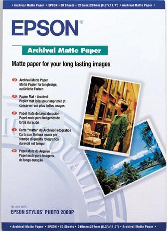 Фотобумага А3+ (329×483) матовая односторонняя, 189 г/ м², 50 листов, Epson C13S041340