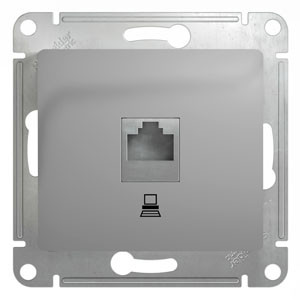 Розетка компьютерная RJ45 кат.5E,  АЛЮМИНИЙ Schneider Electric GLOSSA