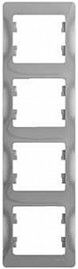 Рамка четырехместная вертикальная, АЛЮМИНИЙ Schneider Electric GLOSSA - фото 1 - id-p75252519