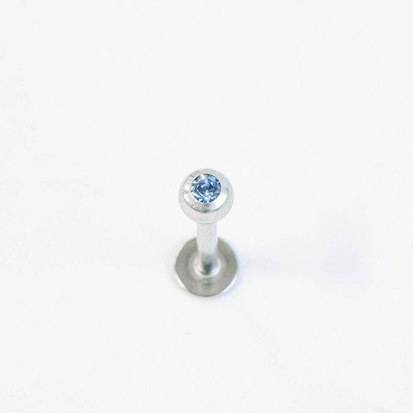 Лабрет для пирсинга с кристаллом 1,2мм (Синий 1,2*8) - фото 2 - id-p69714816
