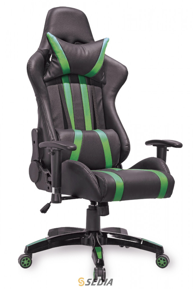 Компьютерное кресло Gamer (Геймер) (Черный+зеленый) - фото 1 - id-p75465524