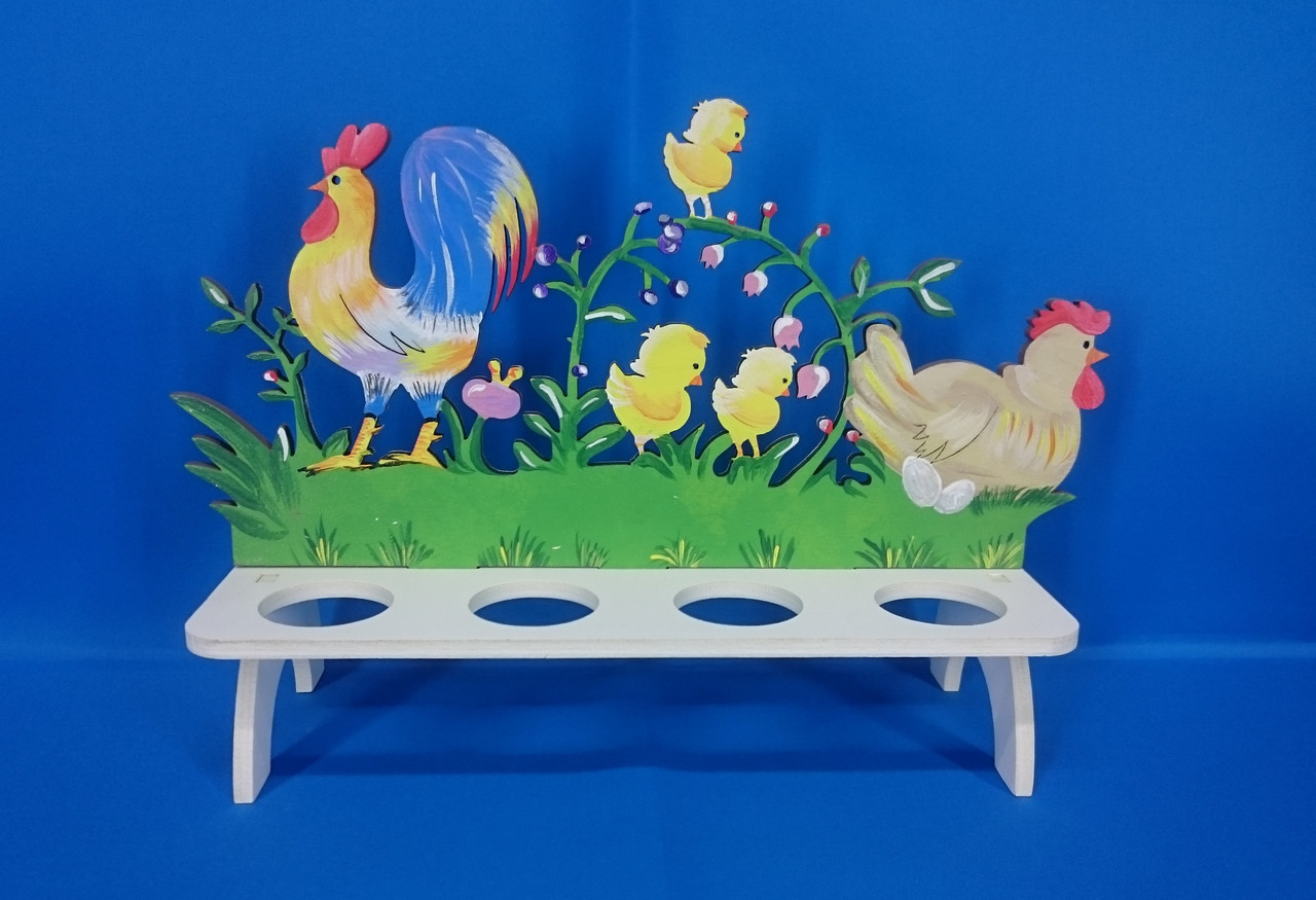 Подставка "Курица и петух" с ручной росписью - фото 2 - id-p75467258