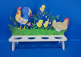 Подставка  "Курица и петух" с ручной росписью