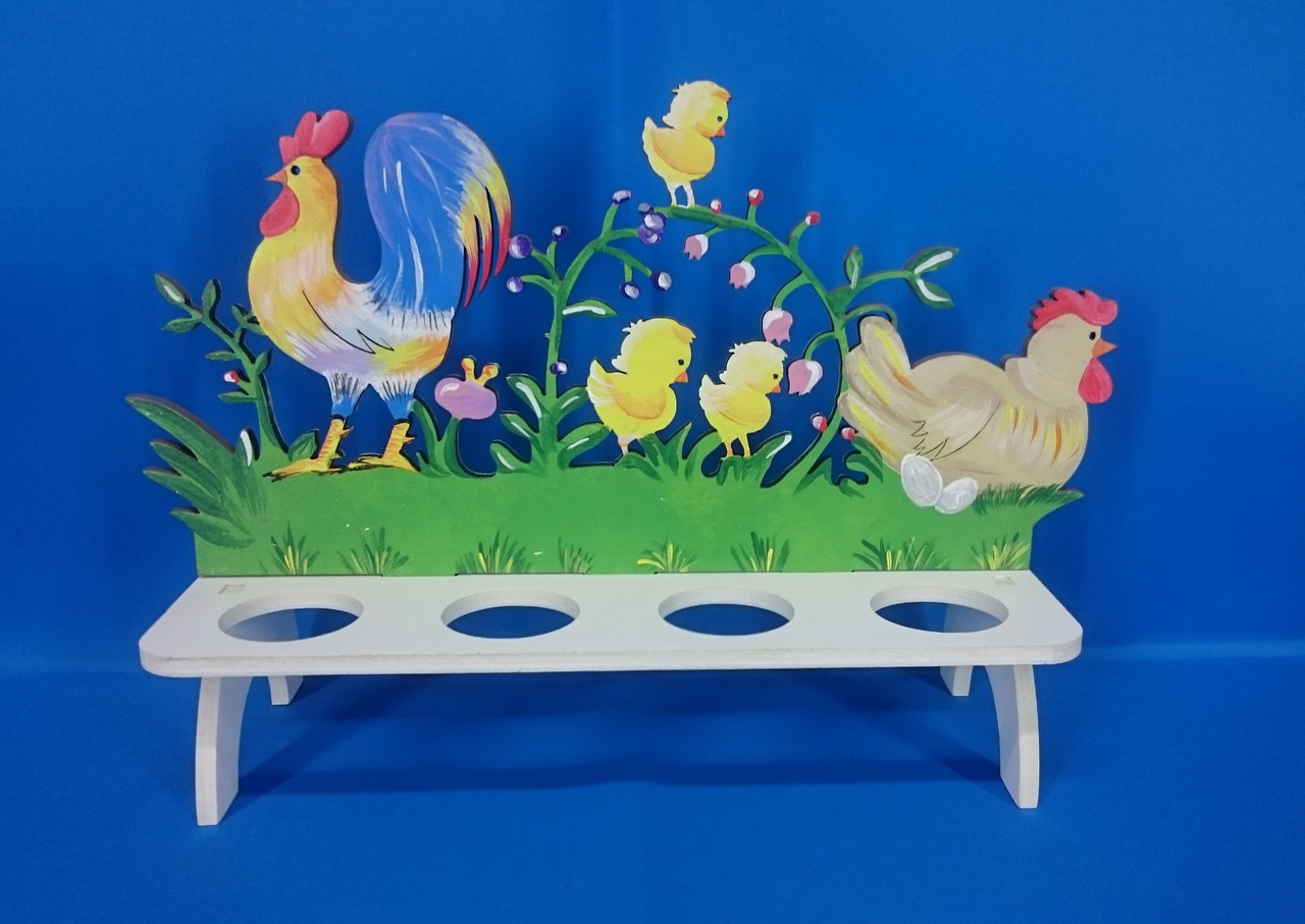 Подставка "Курица и петух" с ручной росписью - фото 1 - id-p75467258