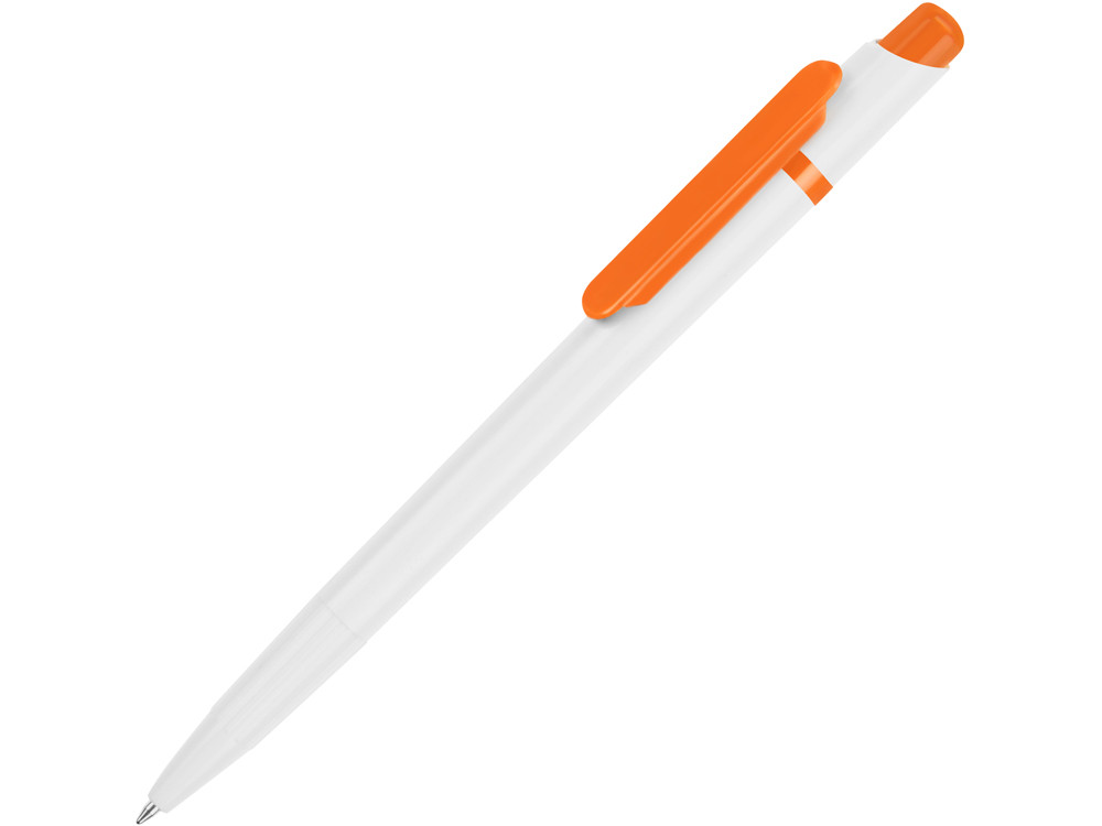 Ручка шариковая Этюд, белый/оранжевый - фото 1 - id-p72051729