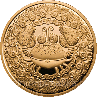 Рак. Знаки Зодиака, 100 рублей 2009 Золото KM# 399