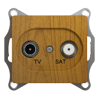 TV-SAT (спутниковая) розетка проходная 4DB, ДЕРЕВО ДУБ Schneider Electric GLOSSA - фото 1 - id-p75543658
