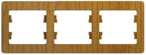 Рамка трехместная горизонтальная, ДЕРЕВО ДУБ   Schneider Electric GLOSSA