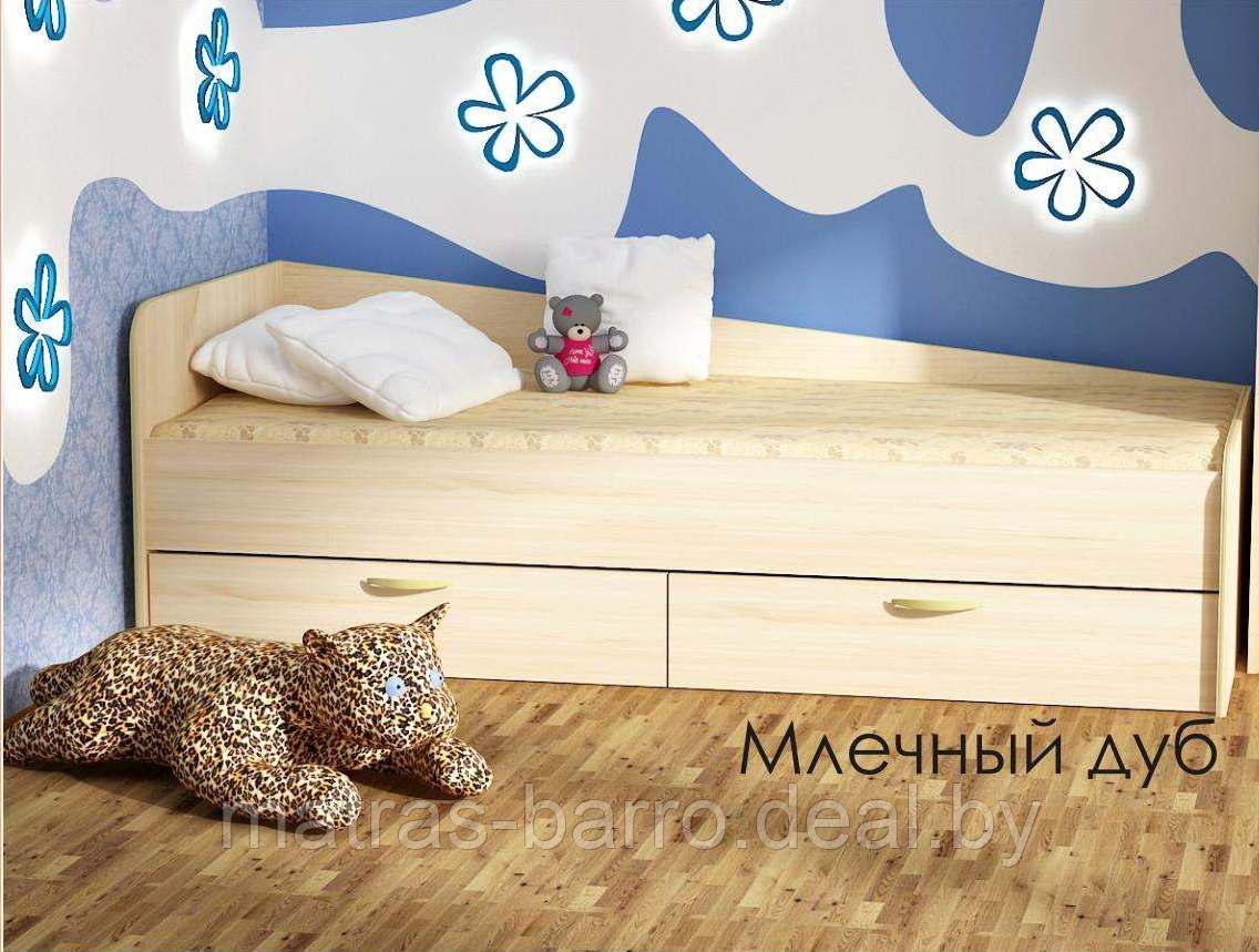 Односпальная кровать с ящиками Крепыш-03 дуб бодега светлый - фото 3 - id-p75580686