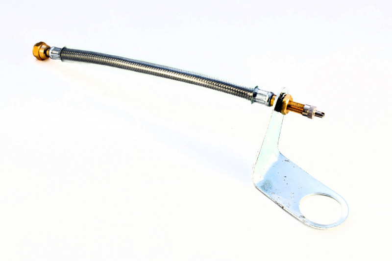 Удлинитель вентиля EXFM (250мм.) резиновый в метал. оплетке с крепежом - фото 1 - id-p75599985