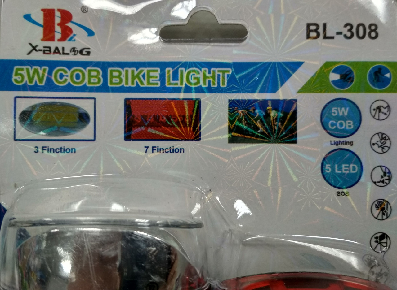 Фонарь велосипедный на светодиодах Bailong BL-308 комплект. - фото 3 - id-p75600527