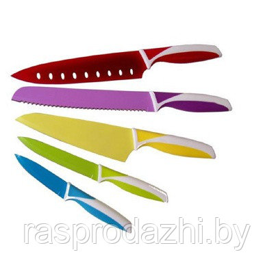 Набор цветных кухонных ножей с керамическим напылением Messer-Set Titanium (арт.9-949)
