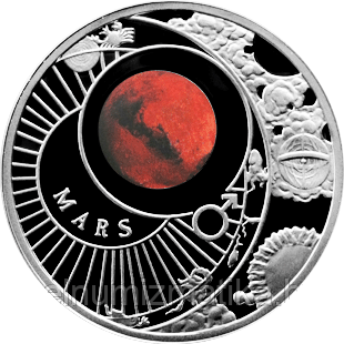 Марс. Серебро 10 рублей 2012