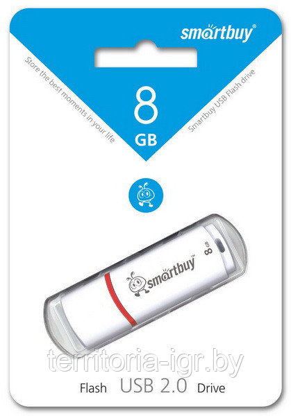 USB-накопитель 8GB Crown series SB8GBCRW-W Smartbuy