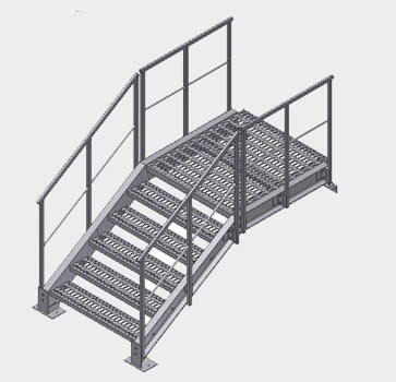 Передвижная лестница с  площадкой, подкатная