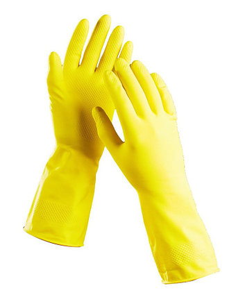 Перчатки хозяйственные латексные L желт.