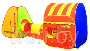 Детская игровая палатка, домик с туннелем 999Е-24а, двойная с переходом. 335х96х112 см, 999E-24A