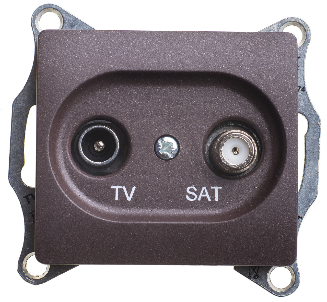 TV-SAT (спутниковая) розетка проходная 4DB, ШОКОЛАД Schneider Electric GLOSSA - фото 1 - id-p75607103