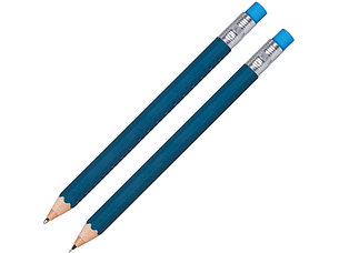 Набор Даллас: ручка шариковая, карандаш с ластиком в футляре, синий, фото 2