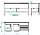 Стол профессиональный для мойки овощей с ванной Abat СМО-7-7 РН, фото 2