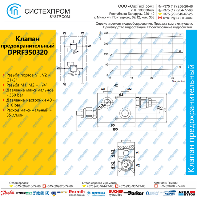 DPRF350320 Клапан предохранительный 35 л/мин, G1/2