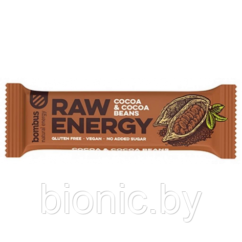 Батончик "Raw Energy" Какао и какао бобы 50 г., фото 2