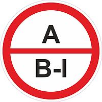 Наклейка ПВХ "Категорийности помещений A/B-I"