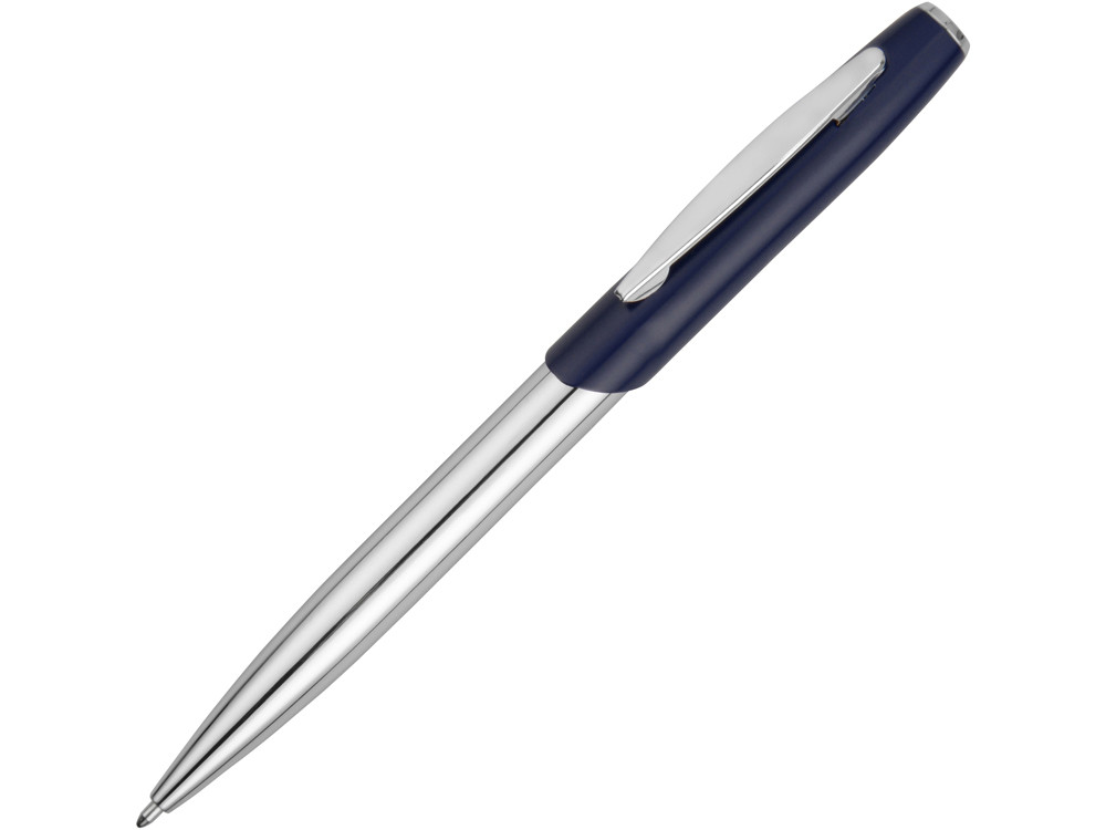 Ручка шариковая Geneva, серебристый/темно-синий - фото 1 - id-p72066872