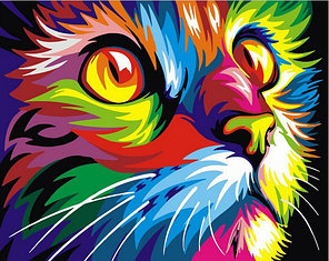 Картина по номерам Цветной кот, фото 2